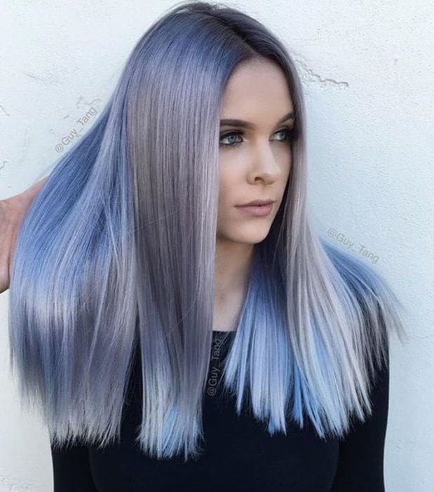 Imagen de cabello Azul plata