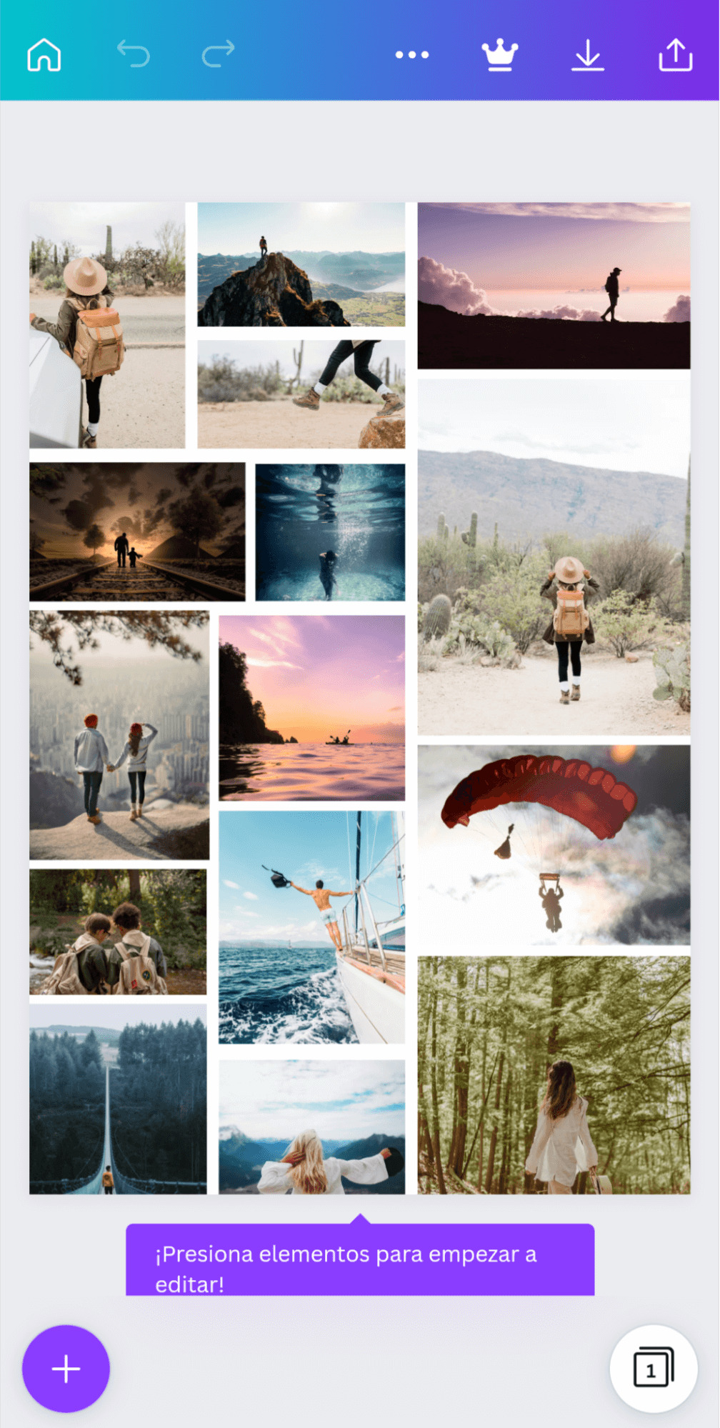 Canva Interface - Application collage photo