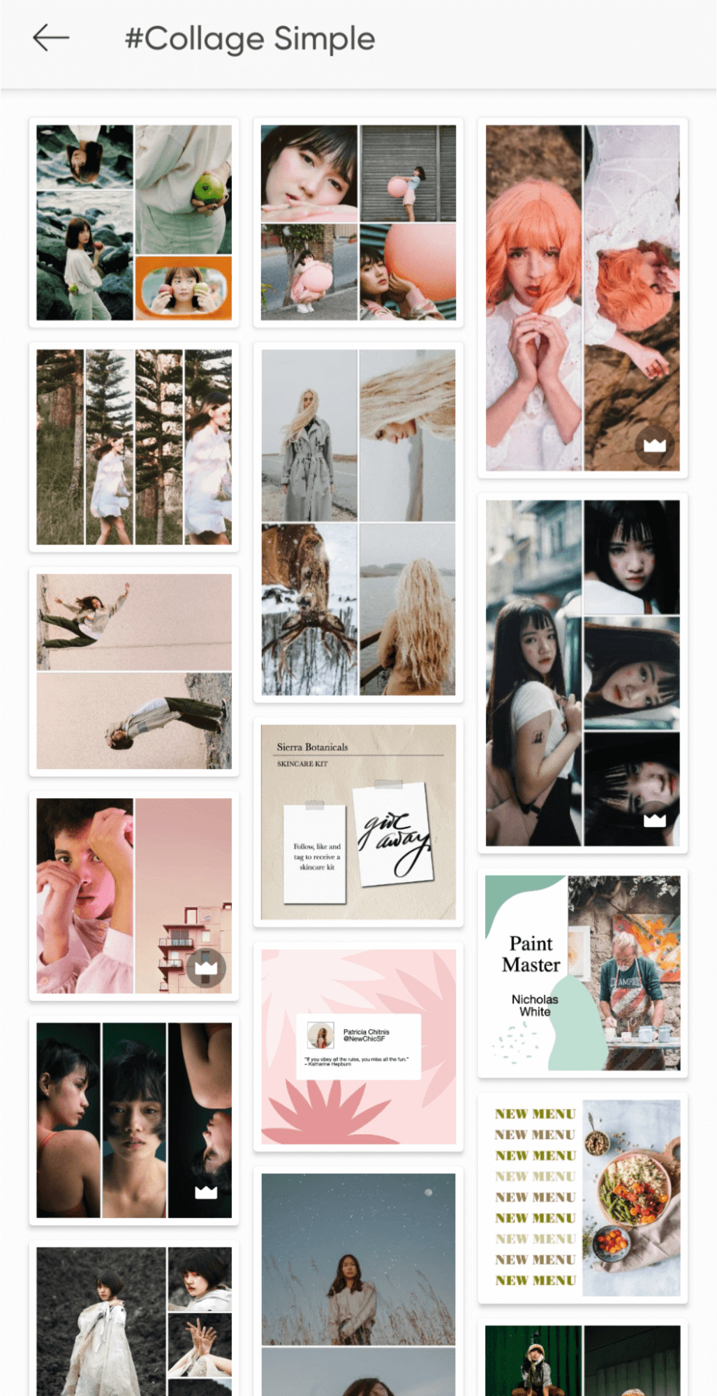 Picsart Interface - Application collage photo