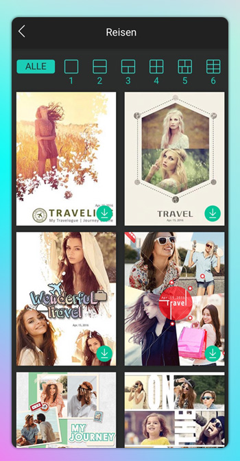 Photo-Director - Collage-Vorlage auswählen