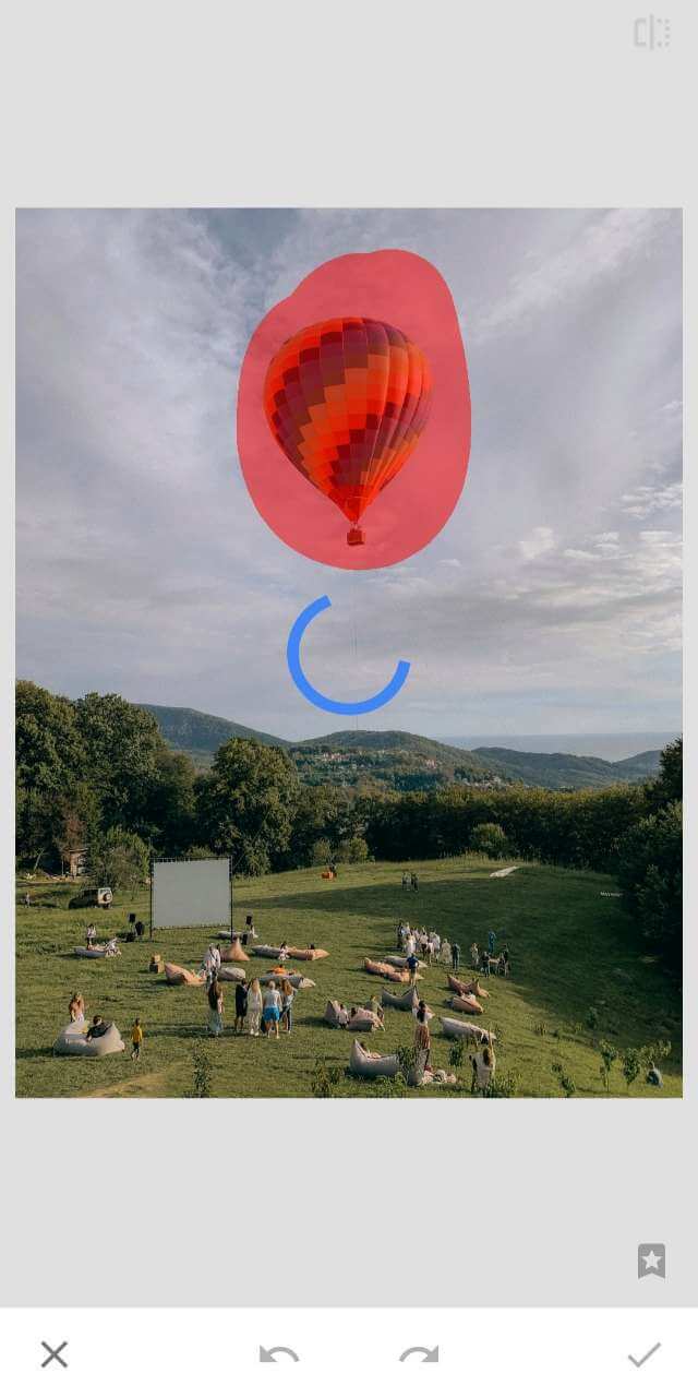 Snapseed Interface - Application pour effacer des objets et personnes sur une photo