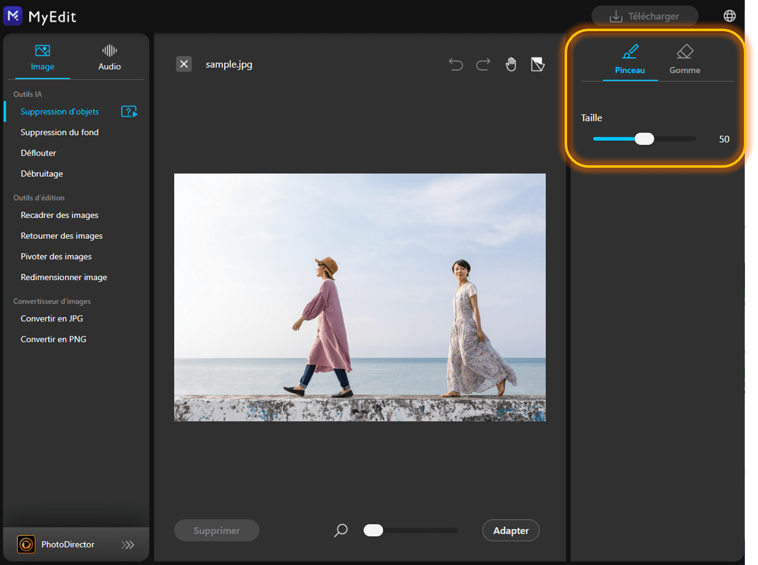 Supprimer une personne ou un objet d'une photo en ligne - Etape 2