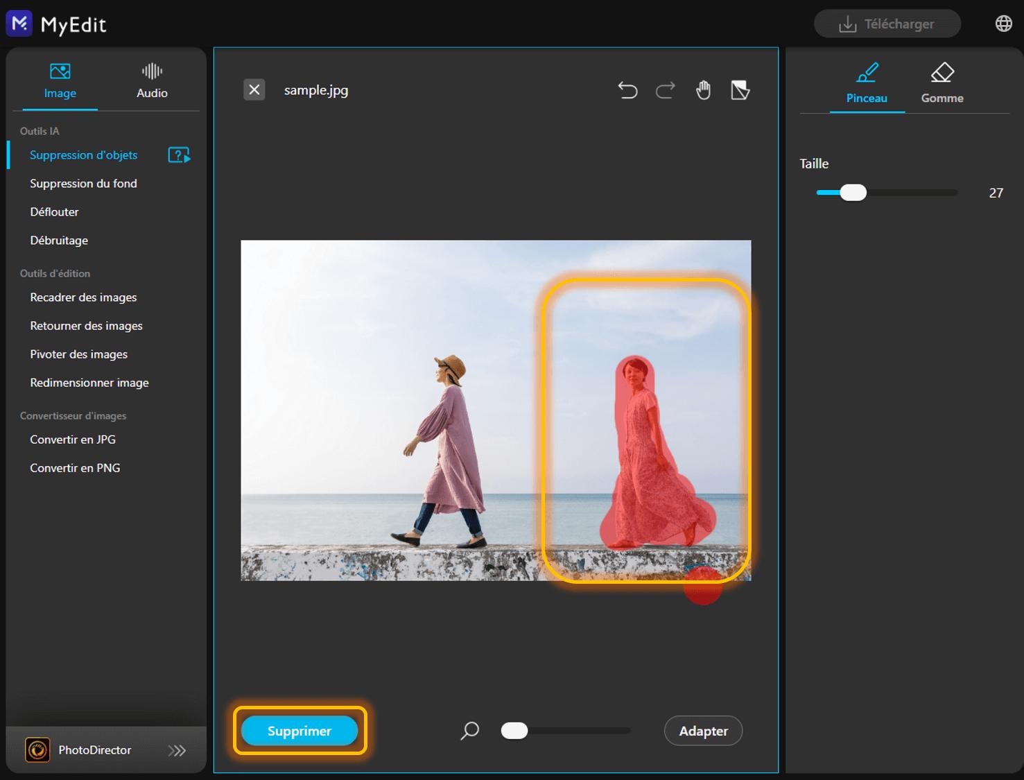Supprimer une personne ou un objet d'une photo en ligne - Etape 3