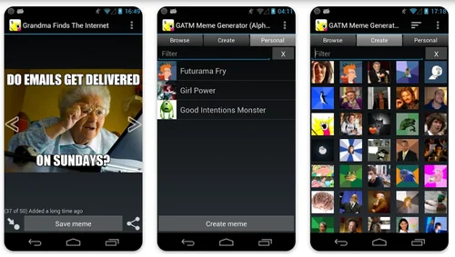 GATM Meme Generator app Interface