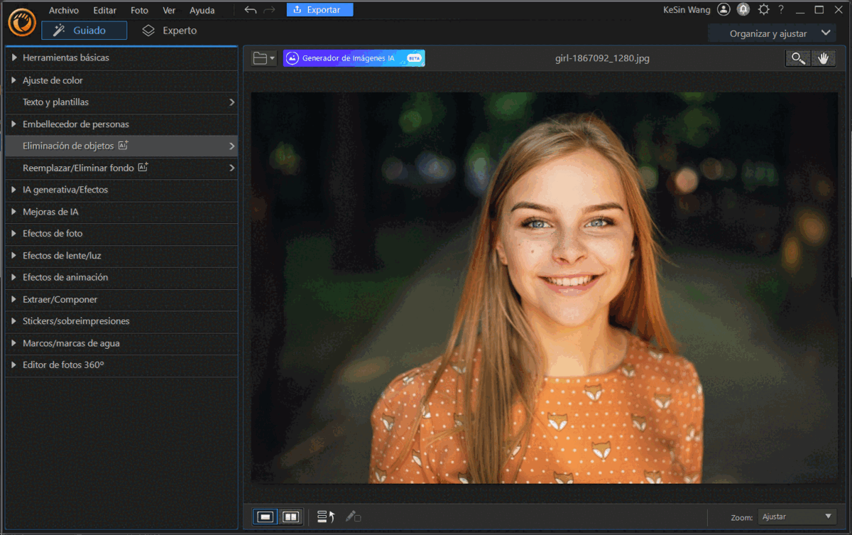 Interfaz de PhotoDirector Essential