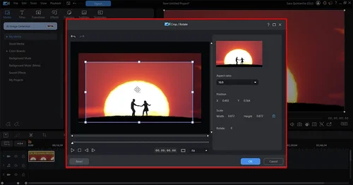 PowerDirector - crop tools