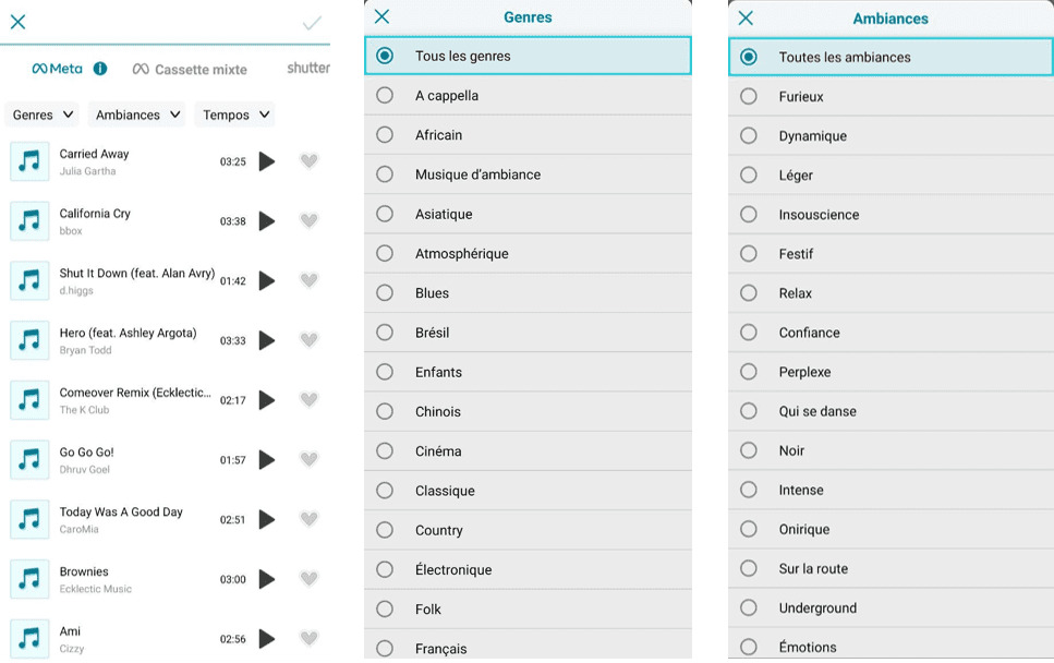ajouter musique sur promeo pour story instagram