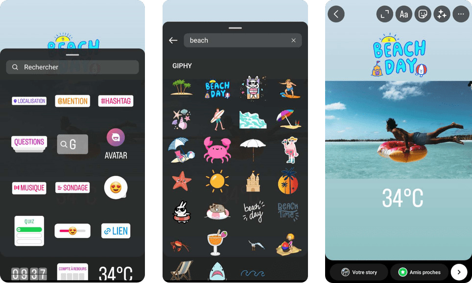 ajouter sticker sur appli instagram