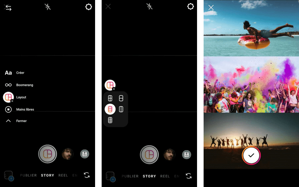 collage plusieurs photos sur l'appli instagram