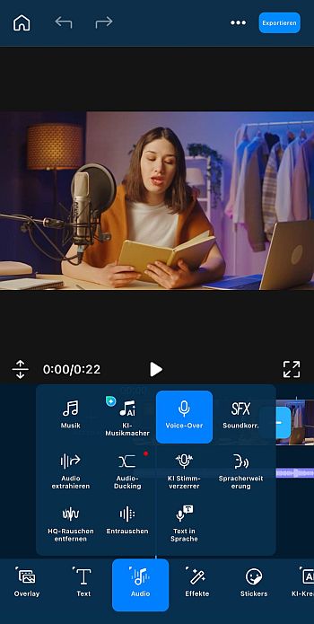 PowerDirector: Video Editor App mit Sprachaufnahme