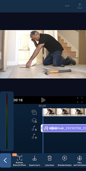 Tonaufnahme bearbeiten oder speichern