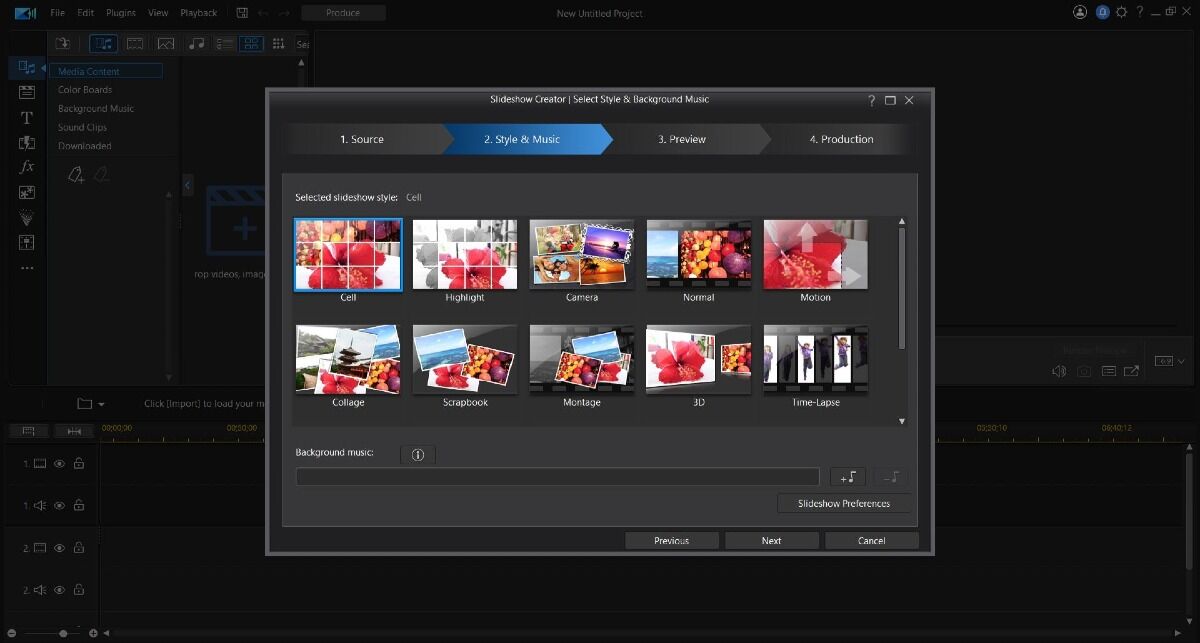 PowerDirector Essential Interface