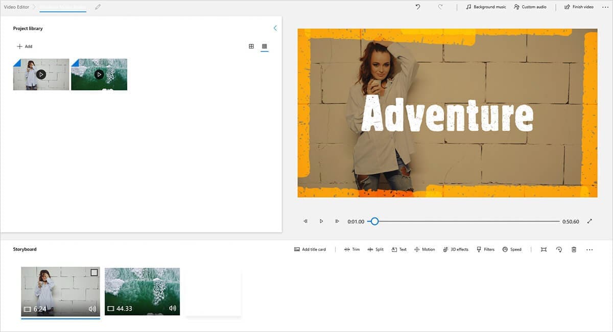 Windows Movie Maker interface