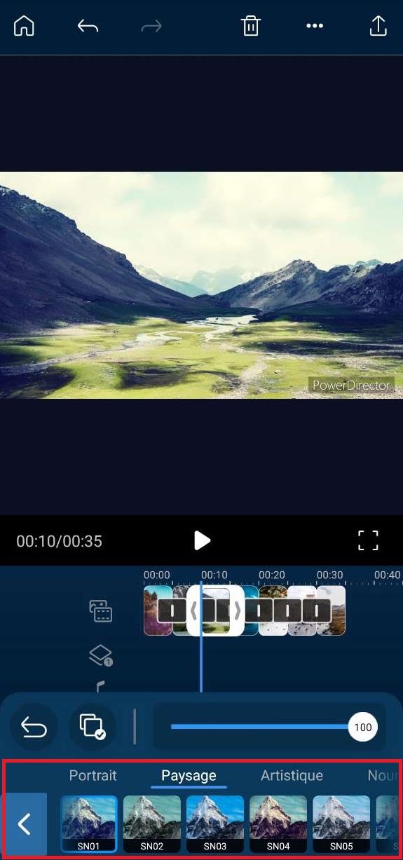 exemple de diaporama dans powerdirector