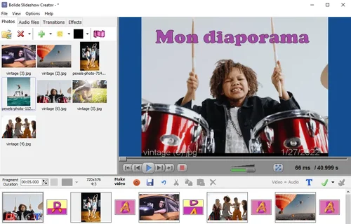 Bolide Slideshow Creator interface
