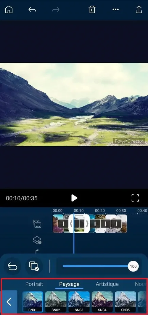 exemple de diaporama dans powerdirector