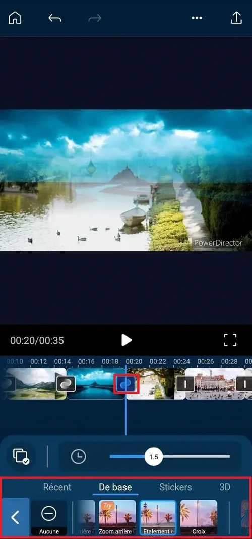 exemple de diaporama dans powerdirector