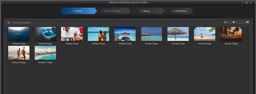 importer medias dans diaporama de powerdirector
