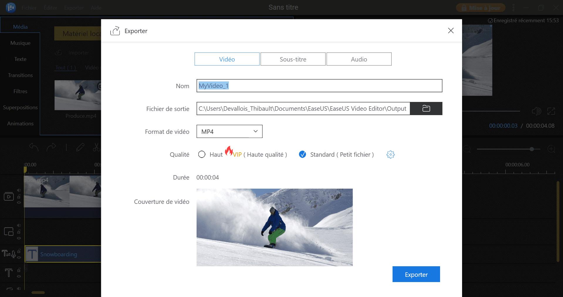 EaseUS Video Editor le logiciel pour convertir ses vidéos en GIF