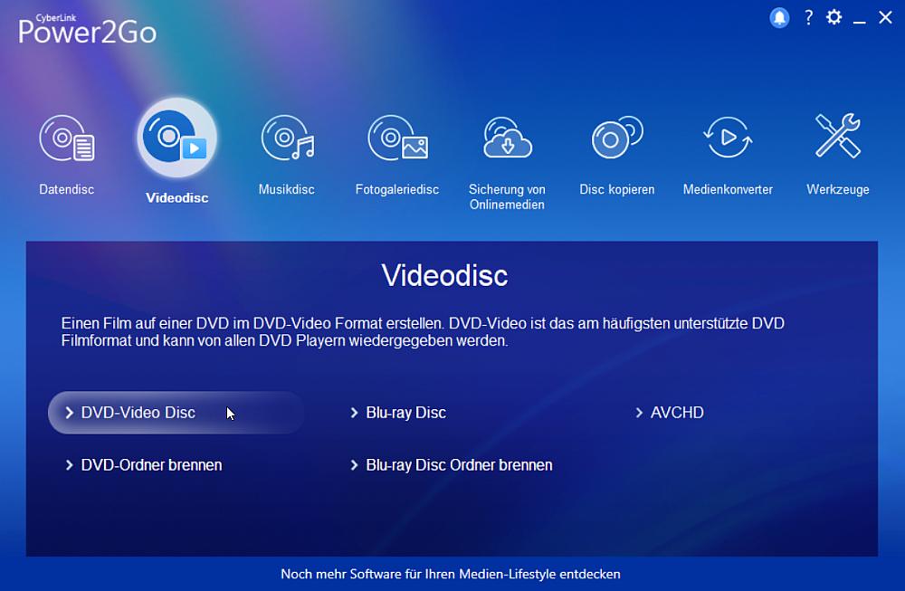 Power2Go - DVD erstellen mit Menü