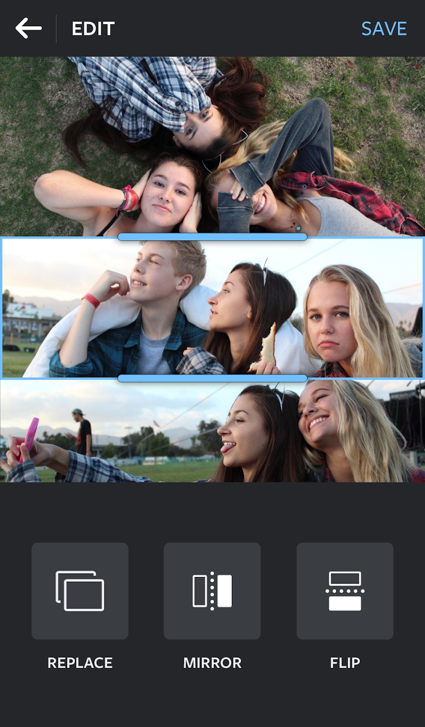 Interface of Layout by Instagram