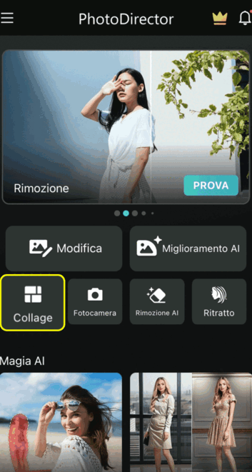 PhotoDirector - creare un collage di foto