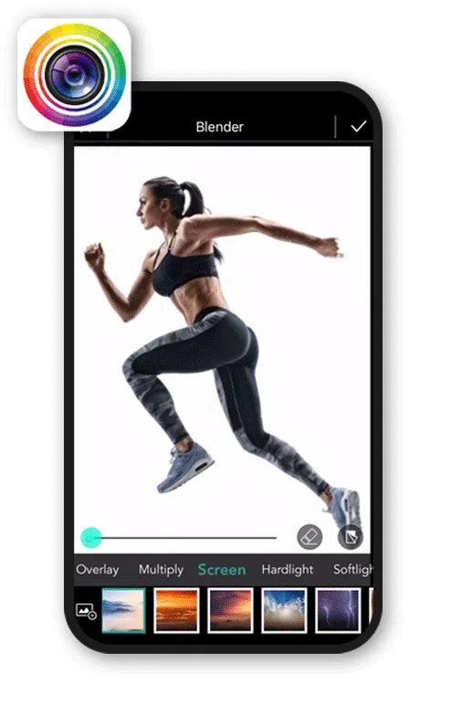 PhotoDirector App - Adjust Overlay