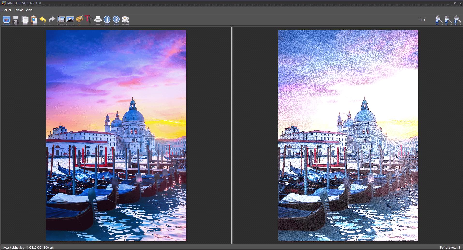 FotoSketcher - Logiciel pour transformer une photo en dessin