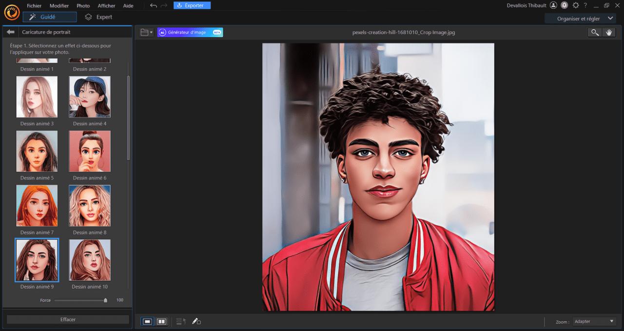 PhotoDirector Interface - Logiciel pour transformer une photo en dessin