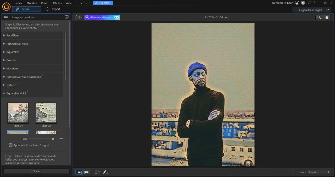 Transformer une photo en dessin - Etape 3