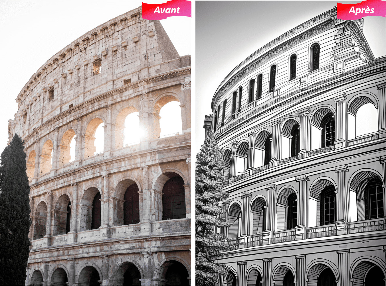 Photo de famille transformée en dessin avec PhotoDirector