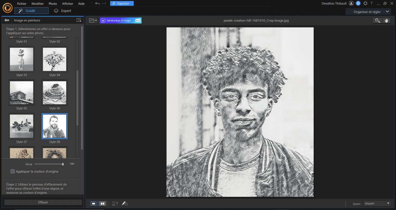 Transformer une photo en dessin - Etape 3