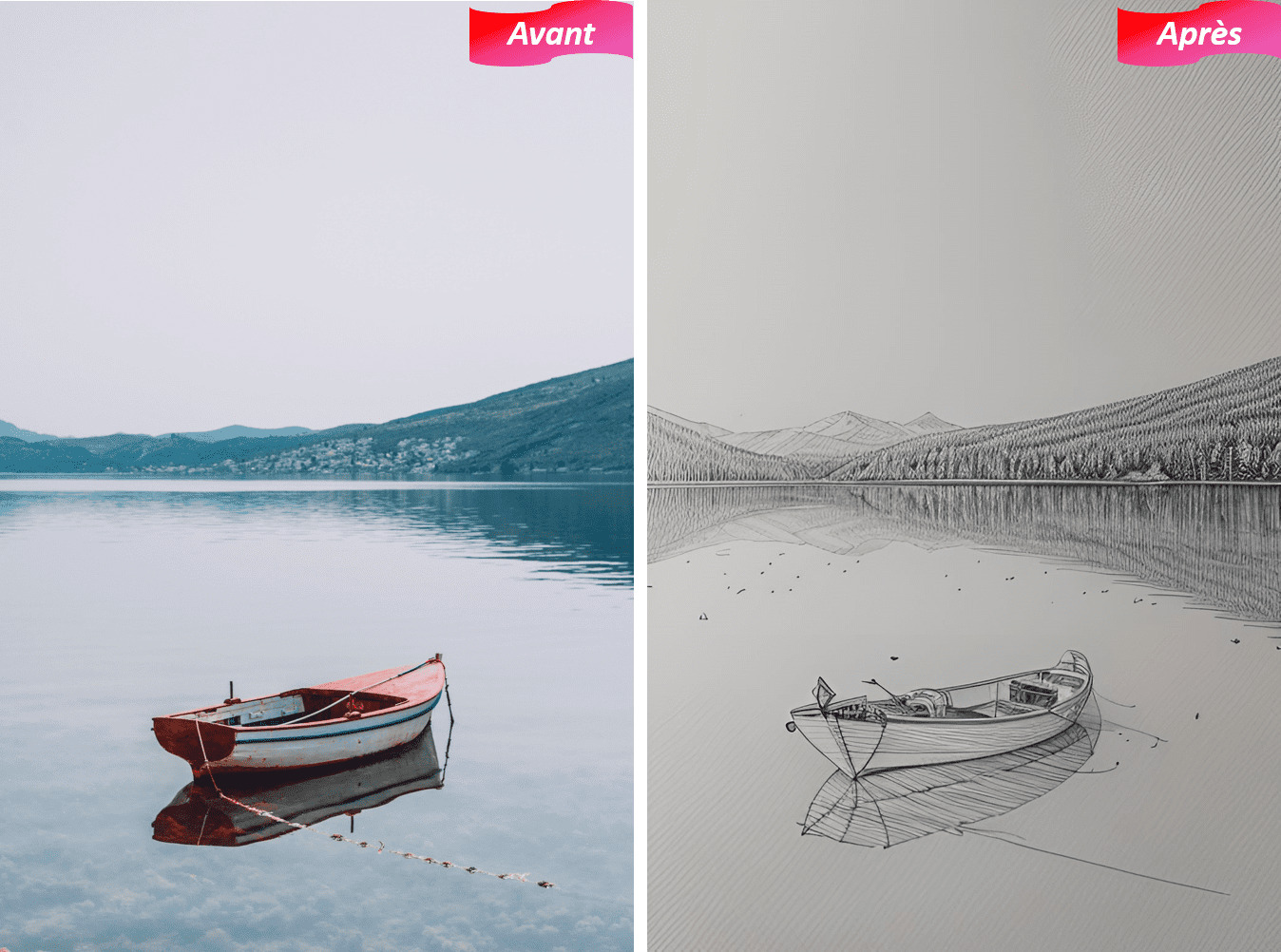 Photo d'une personne transformée en dessin avec PhotoDirector