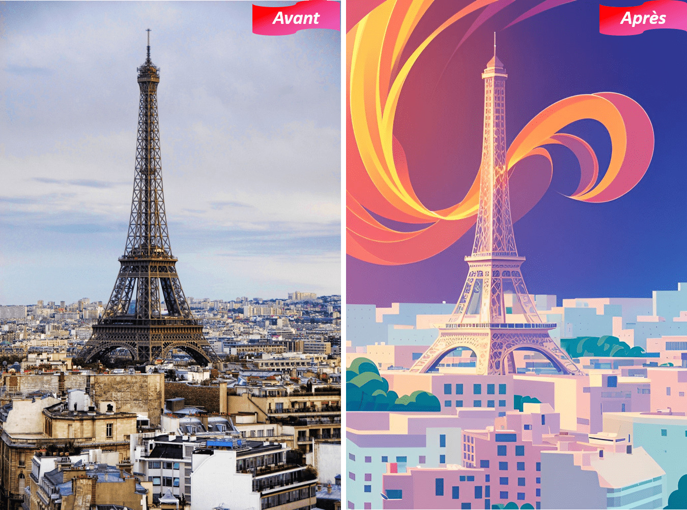 Photo d'un animal transformée en dessin avec PhotoDirector