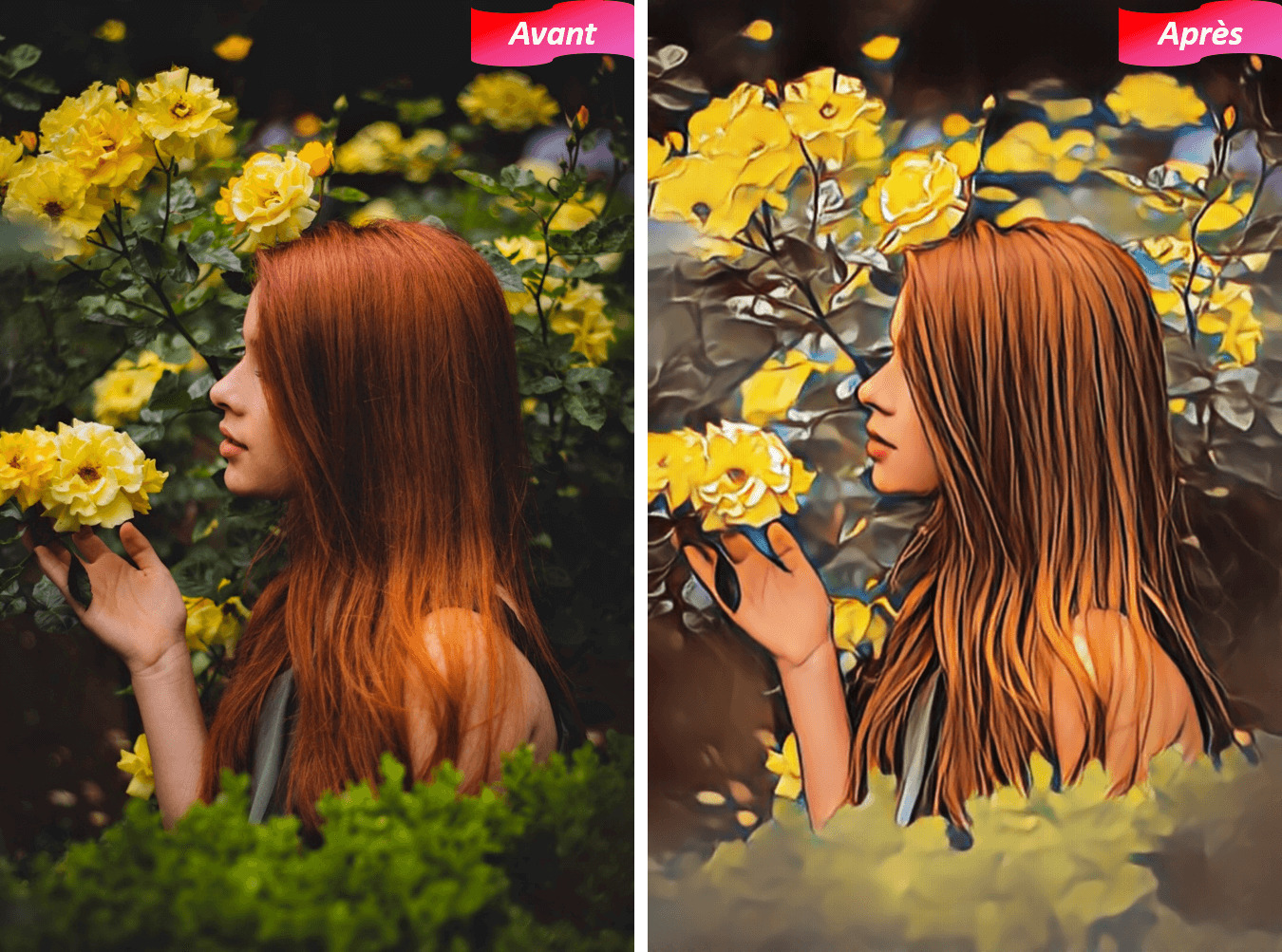 Photo d'une personne transformée en dessin avec PhotoDirector