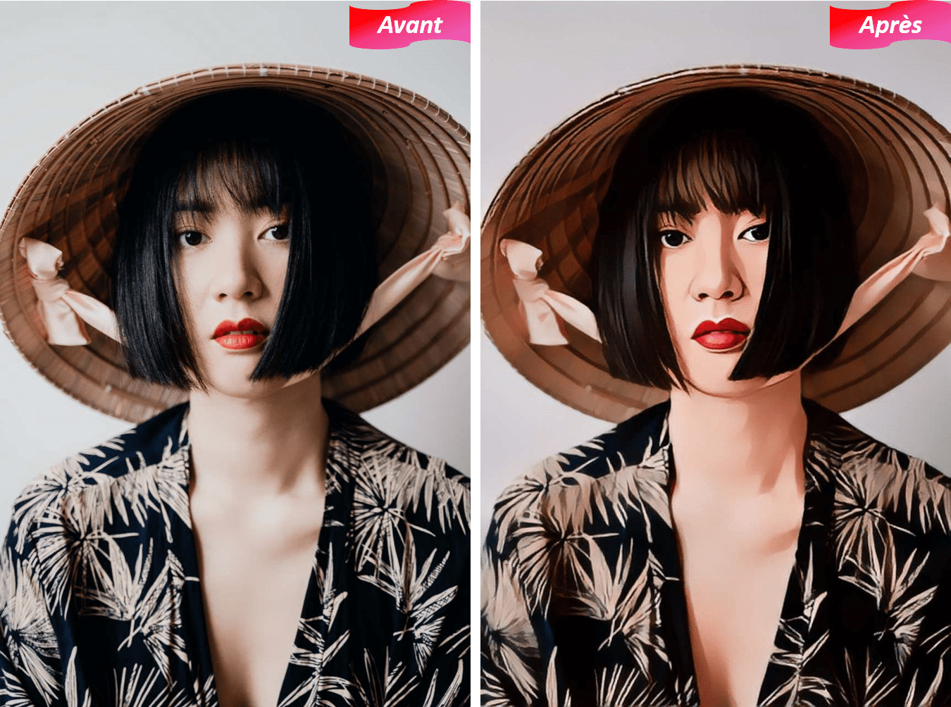 Photo portrait transformée en dessin avec PhotoDirector