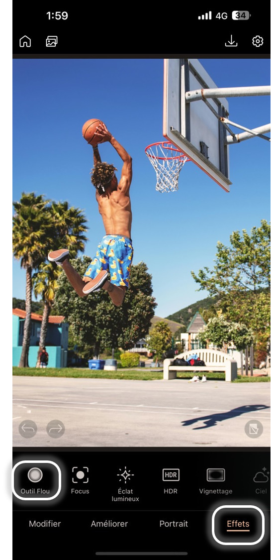 Flouter une image - iPhone Etape 2