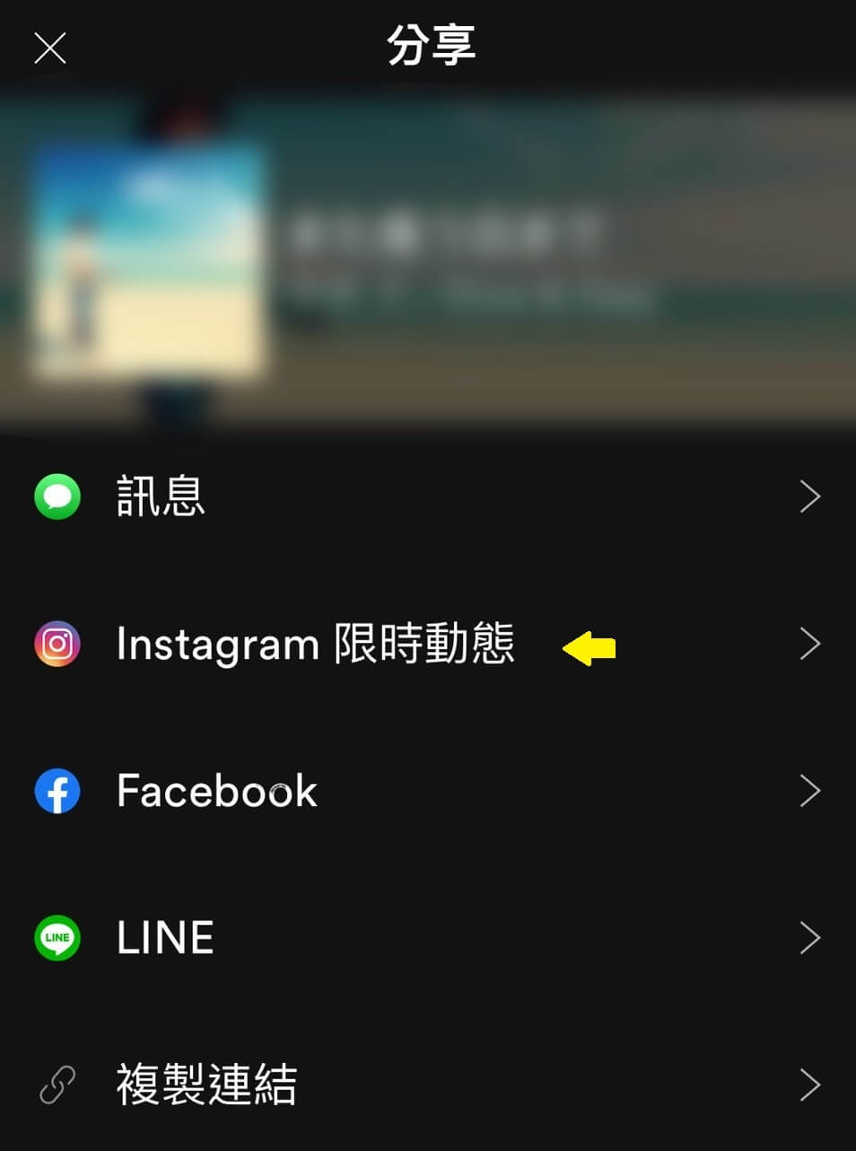 Share Spotify Music to Instagram Story