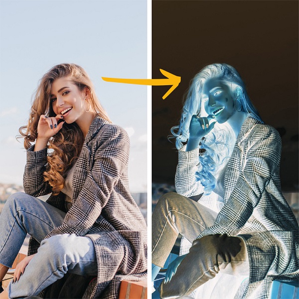 Color Inversion Before and After