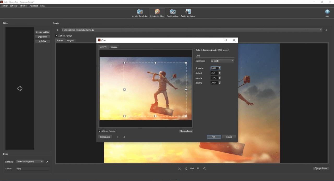 Batch Photo - Logiciel pour recadrer une photo