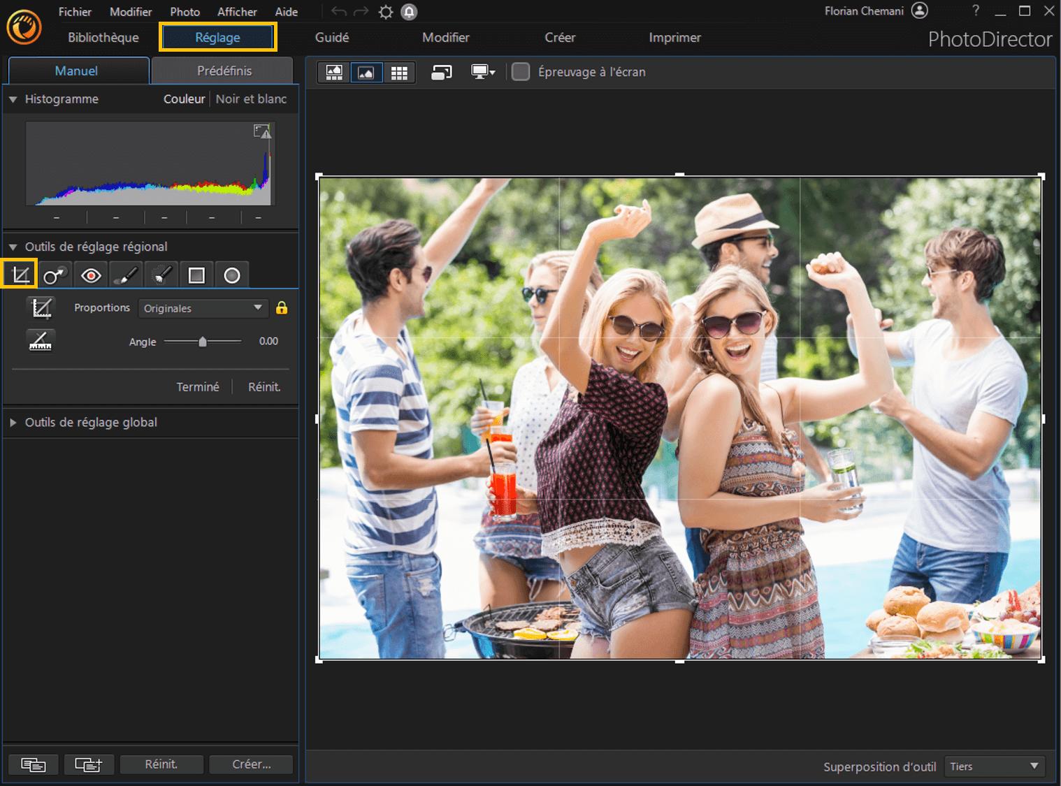 PhotoDirector - Recadrage