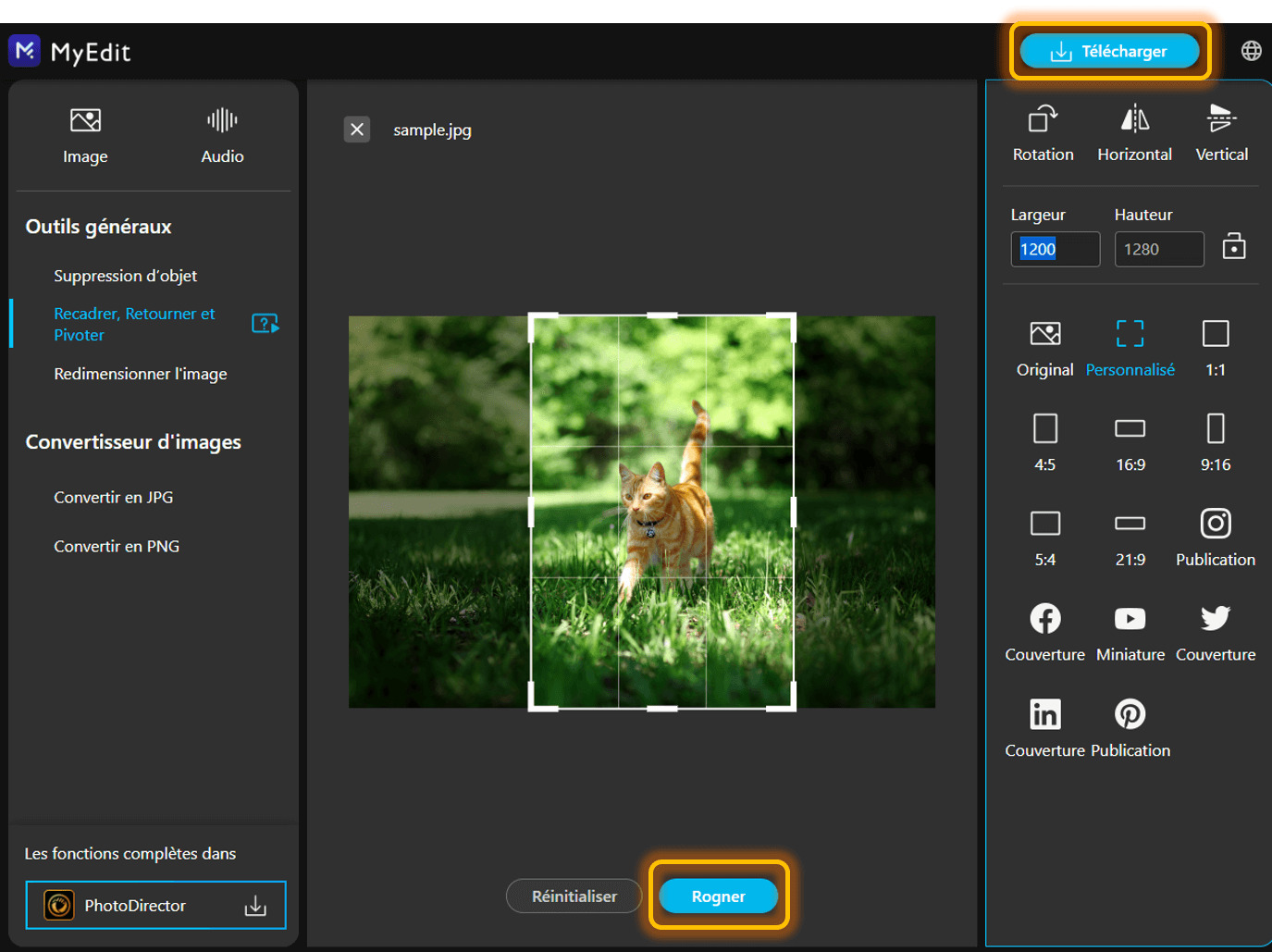 Recadrer une photo en ligne - Etape 4