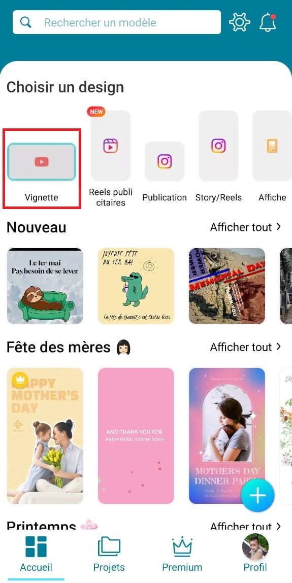 Promeo - choisir le format vignette