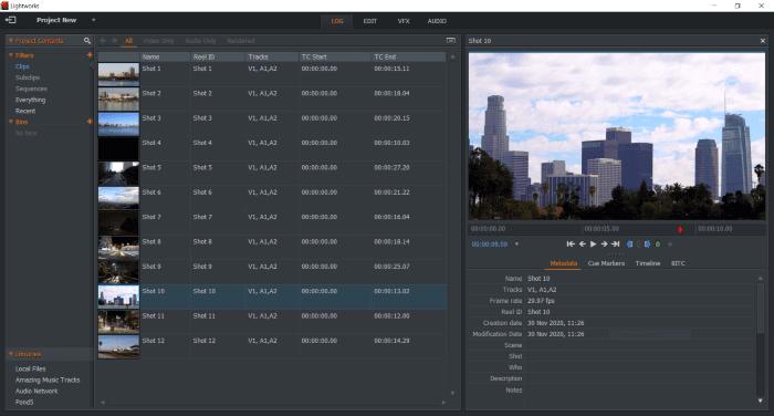 Lightworks - Pour les professionnels sur Windows