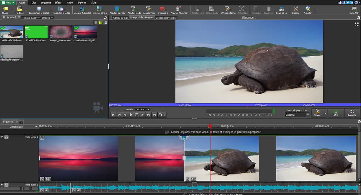 VideoPad - montage video 360° et 3D