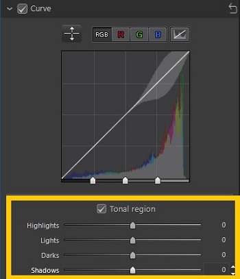 PhotoDirector - Tonal Region