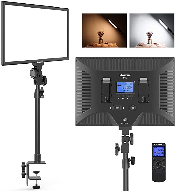 Dazzne D50 Desk Mount Video Light with C-Clamp