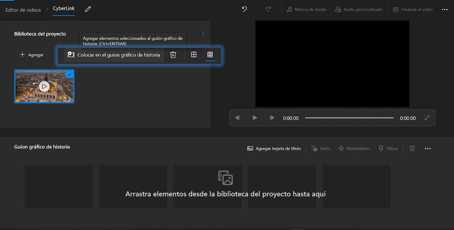 Colocar en el Guion Gráfico de la Historia