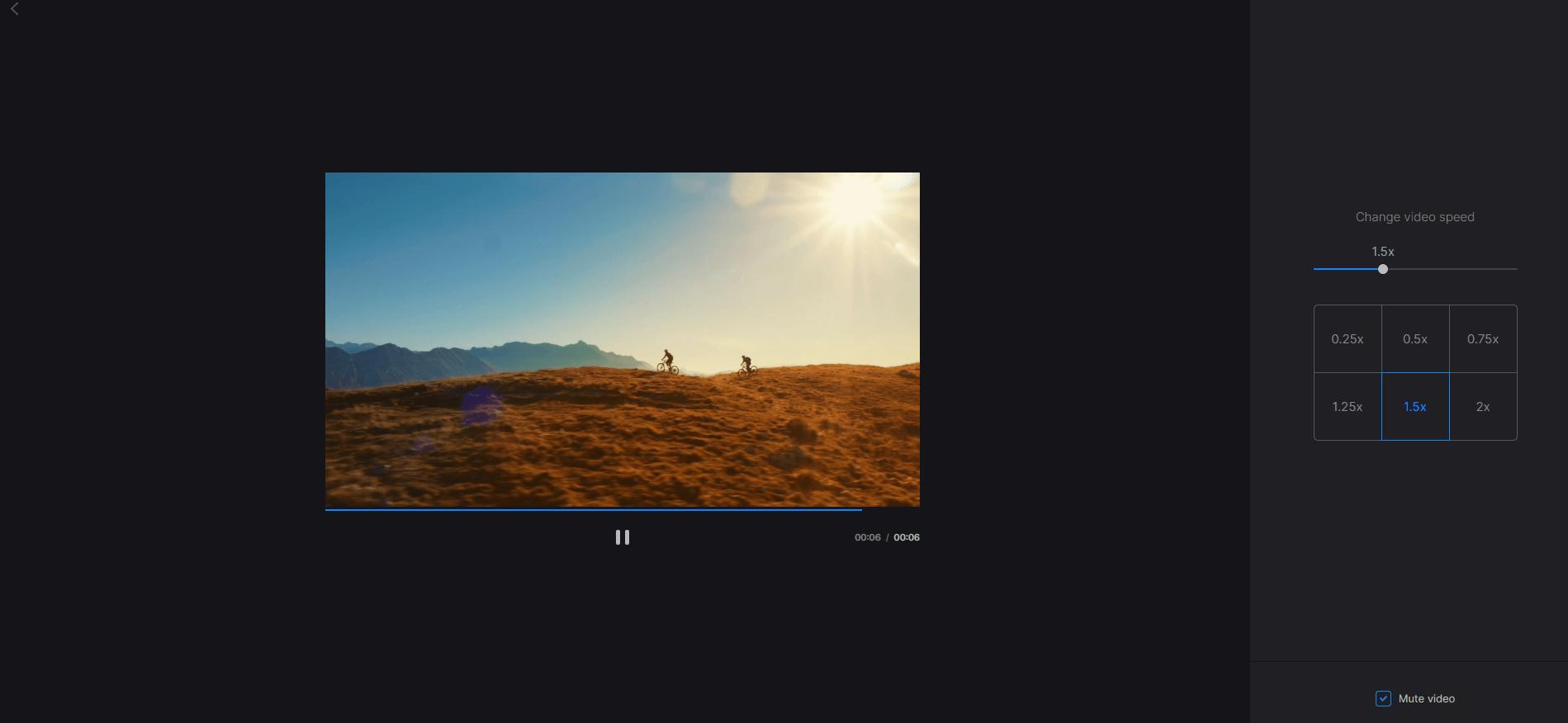 Clideo - Sito online per velocizzare e rallentare i video