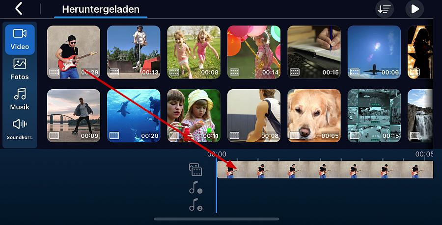 Videos in PowerDirector laden